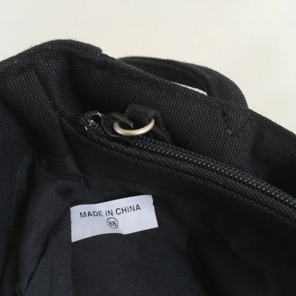 SAKS FIFTH AVENUE Black Tote BAG Purse Handbag Embroidered Logo Y2K NEW - Picture 9 of 13